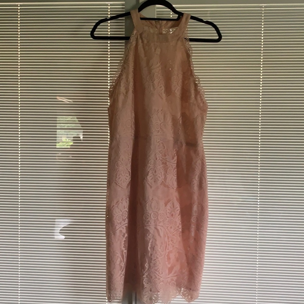 Beautiful lace rose pink knee  length dress.